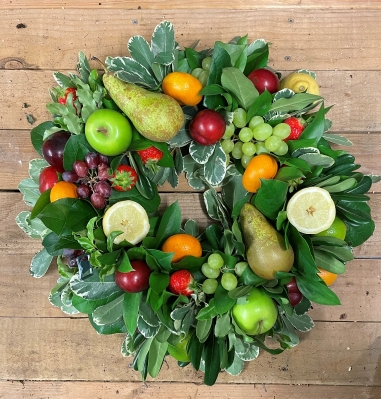 Fresh Fruit Wreath Funeral Tribute