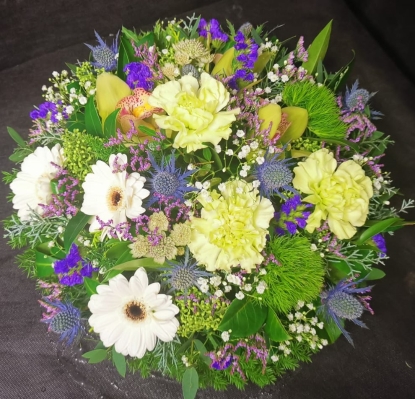 Purple, Green & White Posy Pad