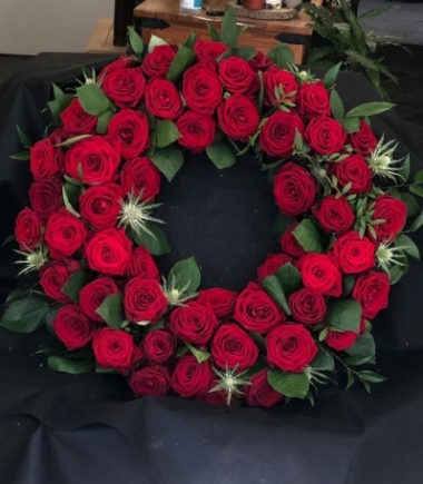 Luxury Red Rose Wreath