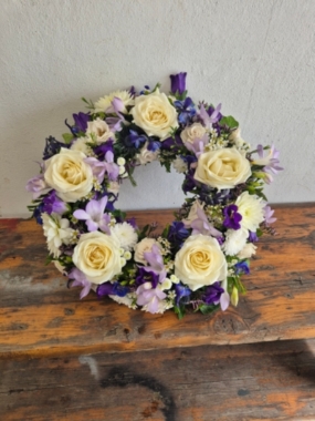 Purple And White Wreath